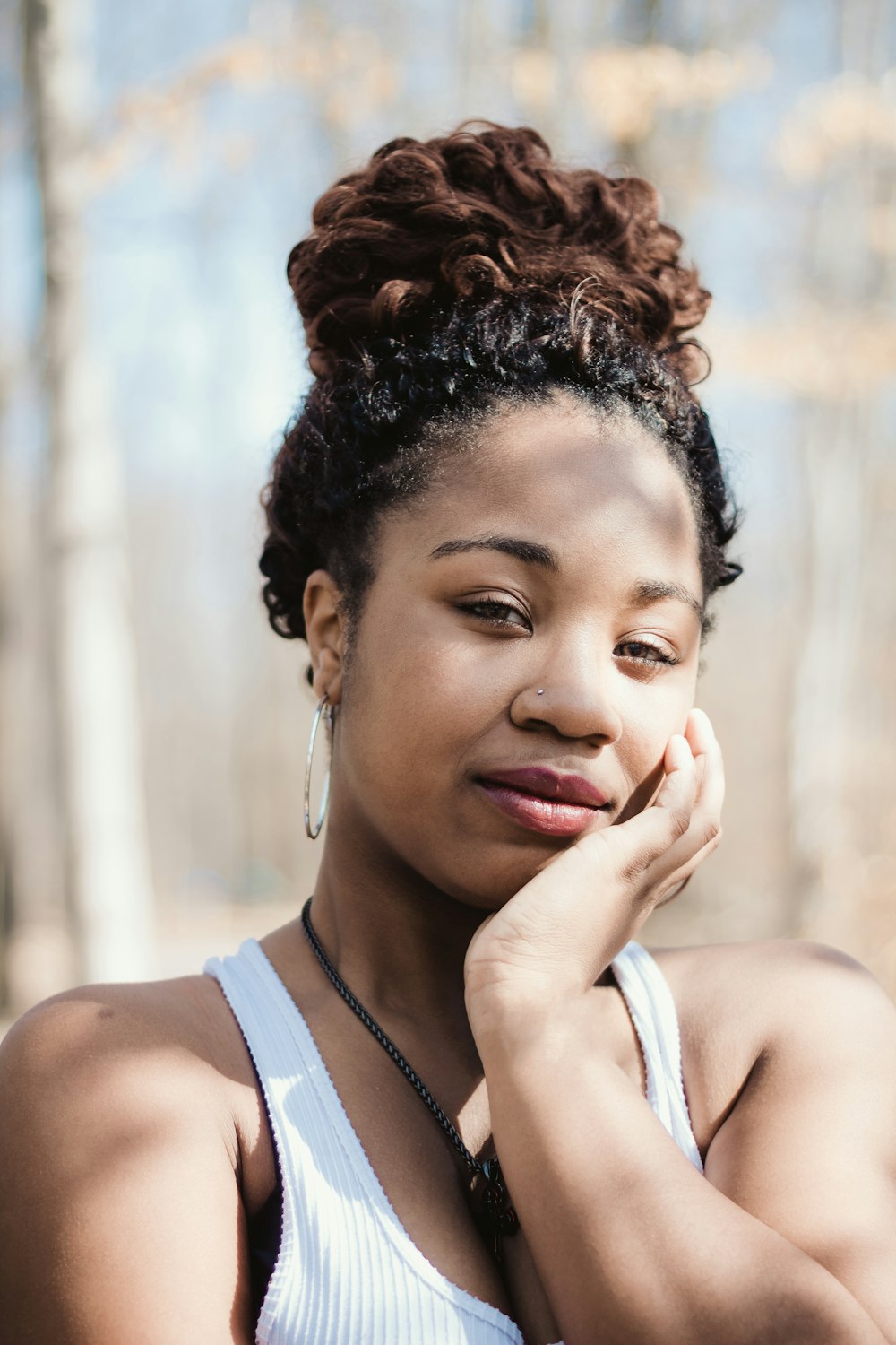 selective focus photography of woman