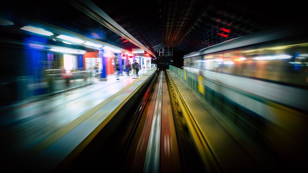 timelapse photography of train station