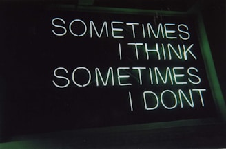 white neon signages