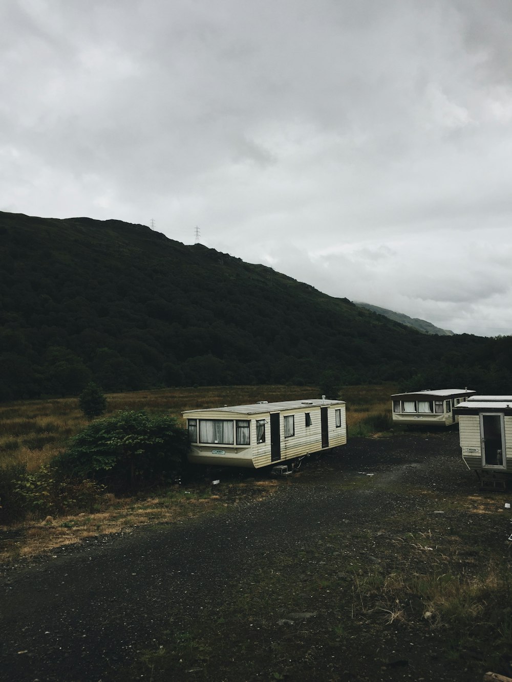 white travel trailer during daytime