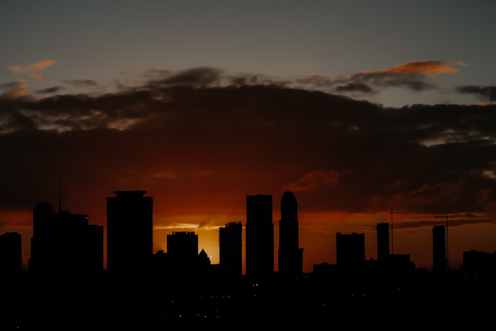 silhouette photography of buildings