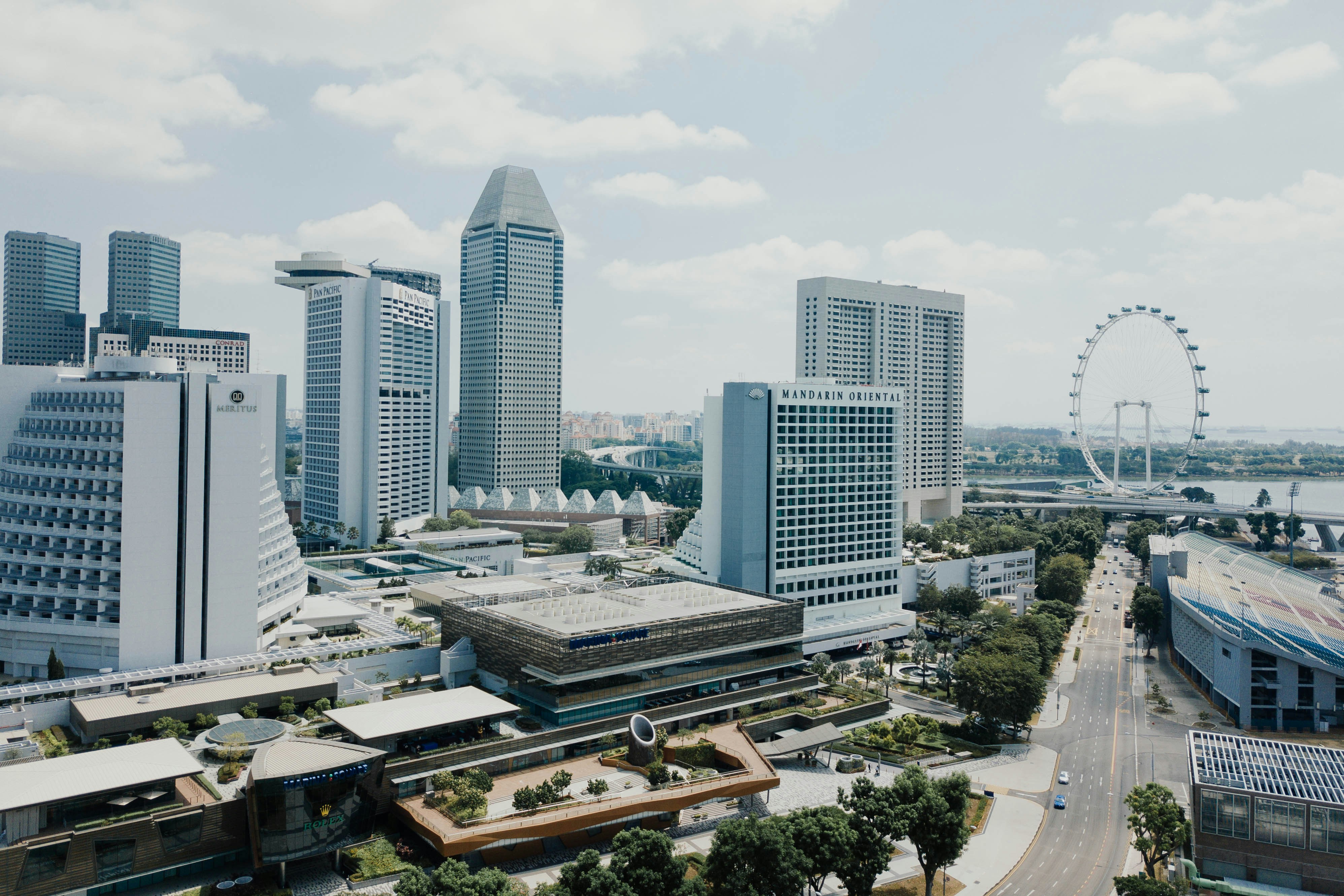 aerial view of high-rise buildings
