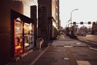 Night view of multiple Vendi AI machines operating 24/7 in a busy urban location.