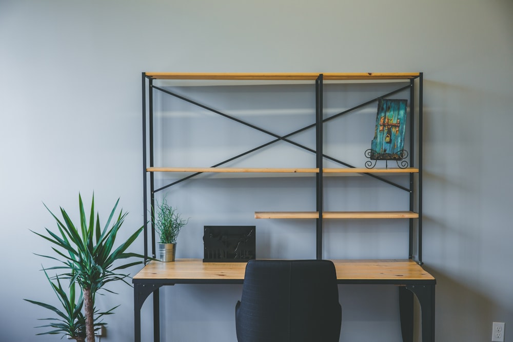 brown wooden desk