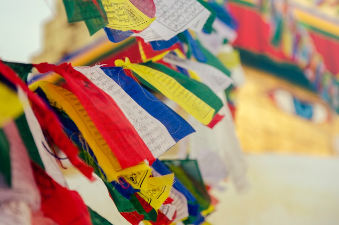 assorted-color pennant flags