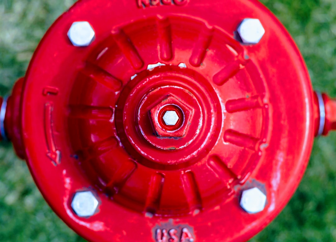 top-view of red fire hydrant