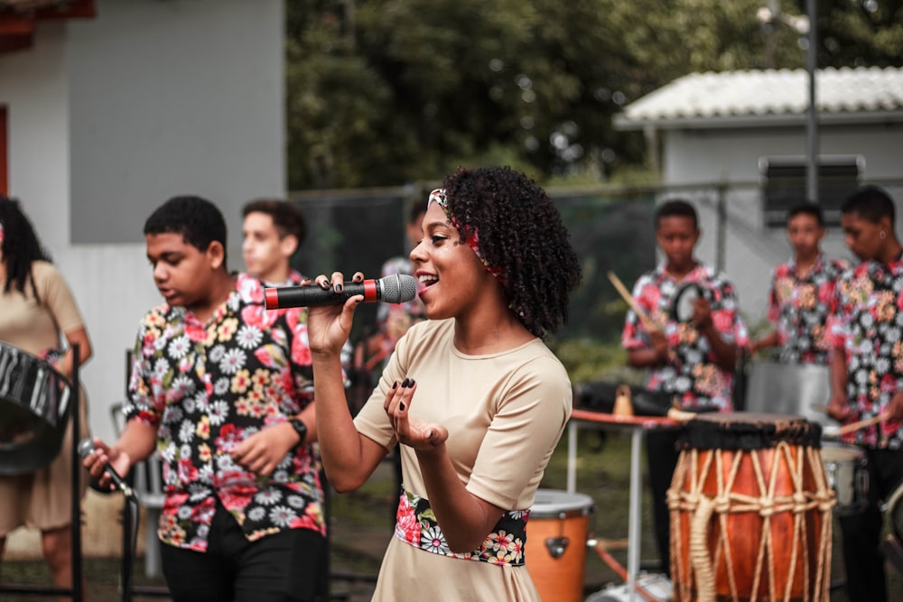 group of people performing music