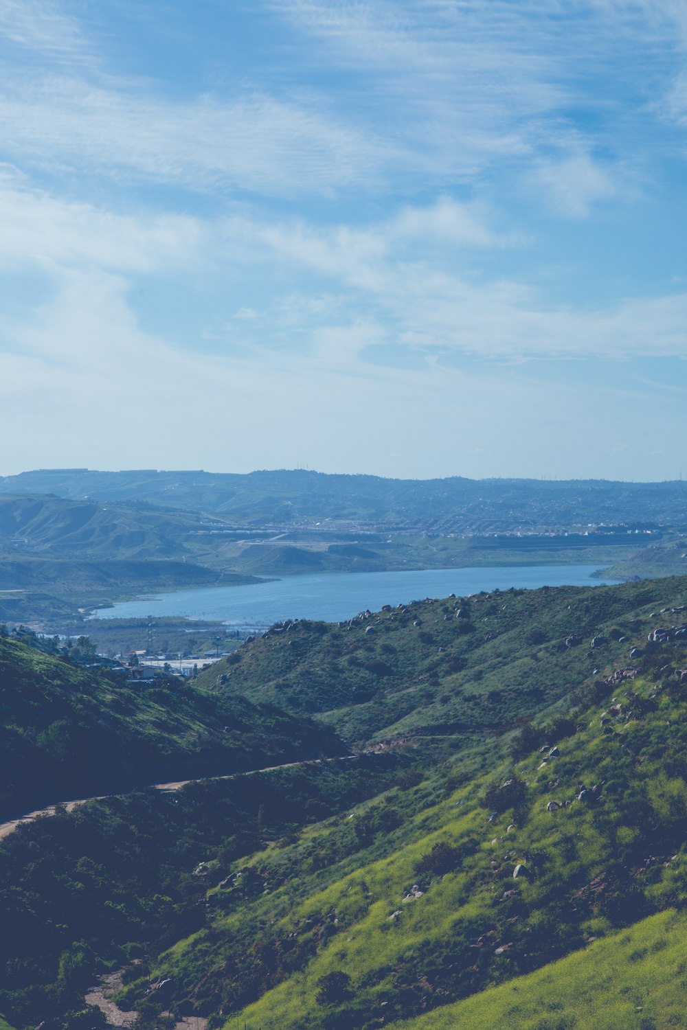 landscape photography of green mountain