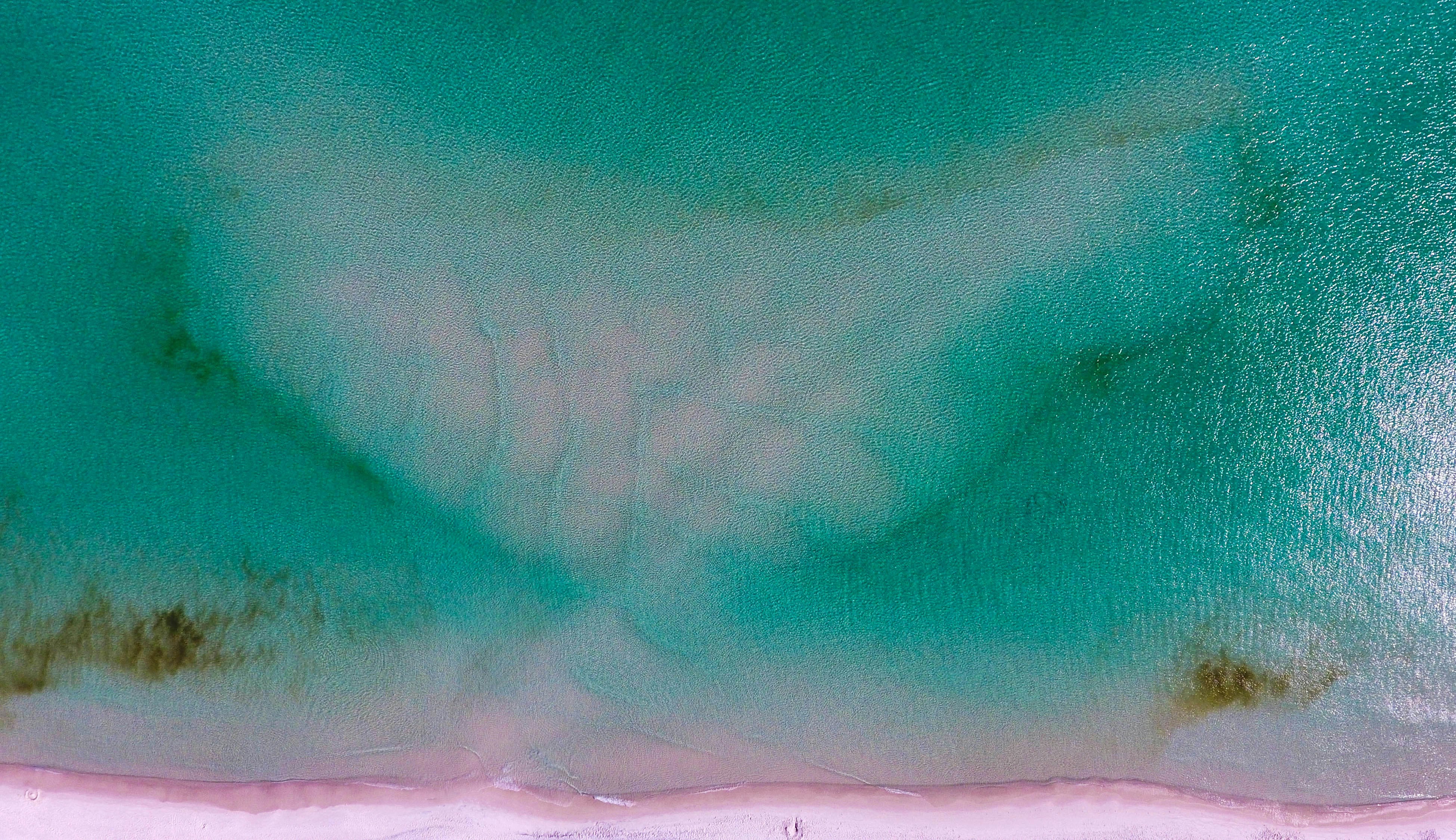 aerial photography of green water, 