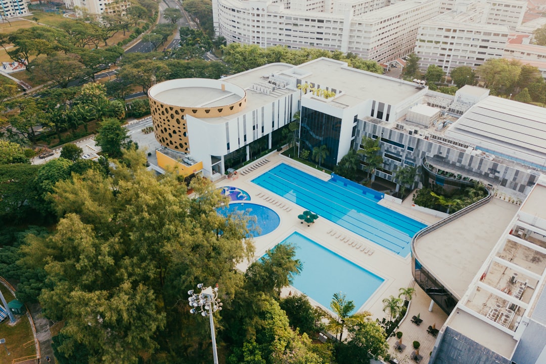 white buildings aerial photo