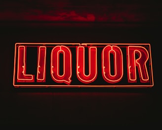 red liquor neon signage