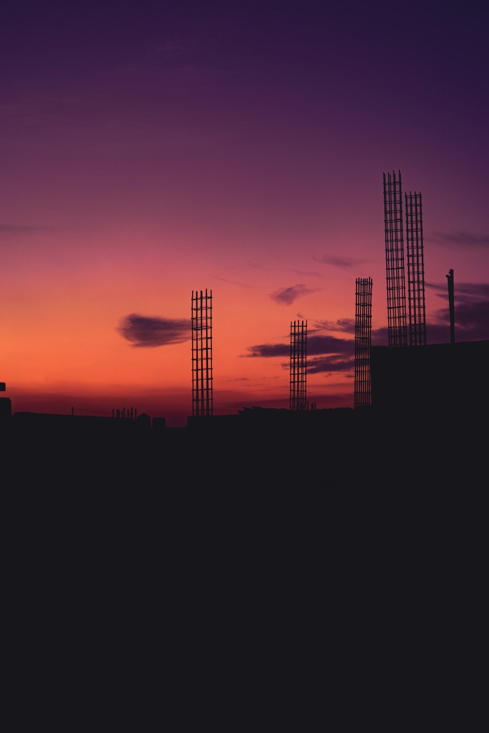 unfinished building during golden hour