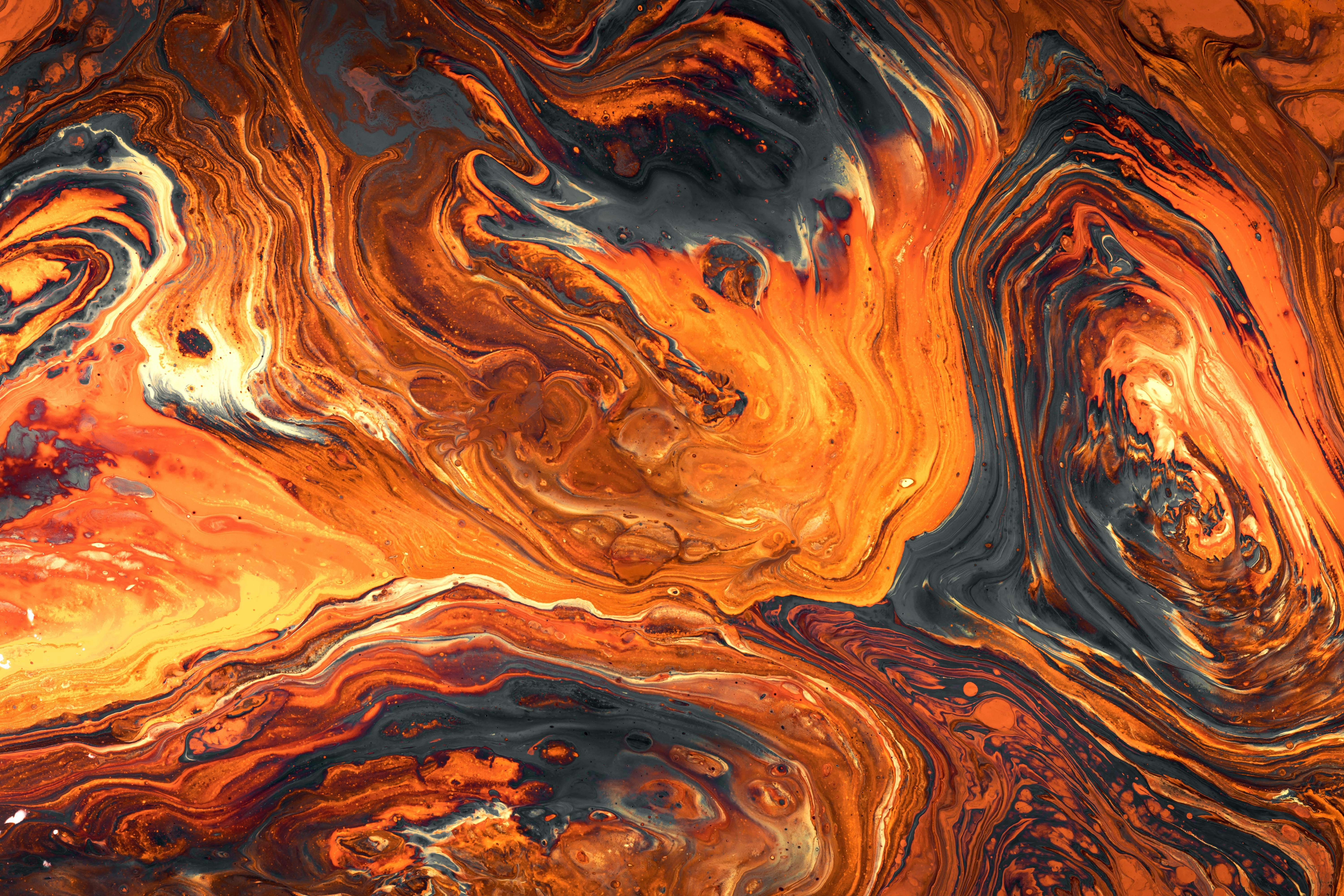 Top down shot of flowing lava.