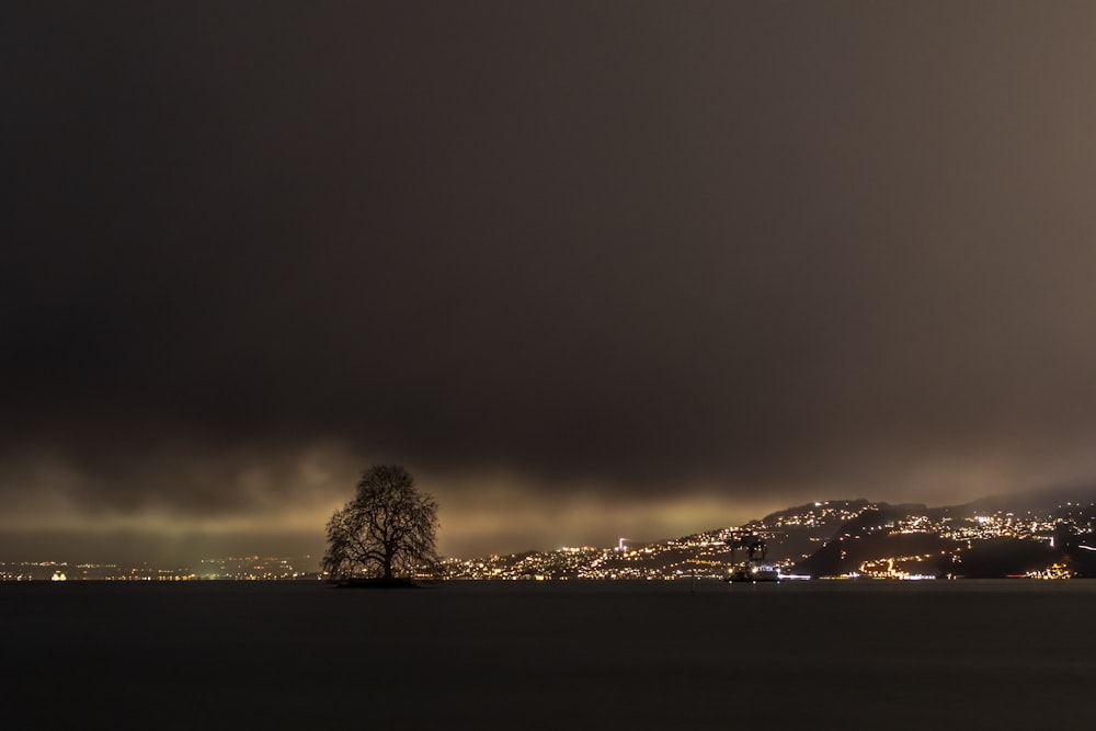 grey clouds hovering above the city