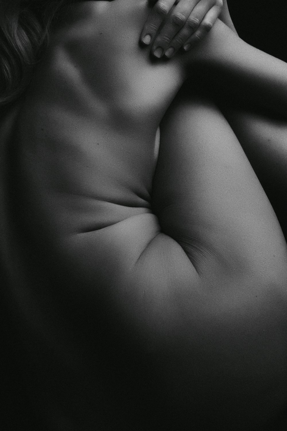 grayscale photography of naked woman