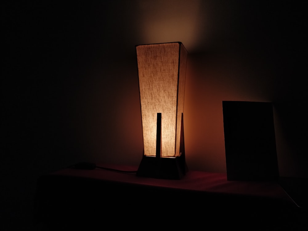 beige table lamp