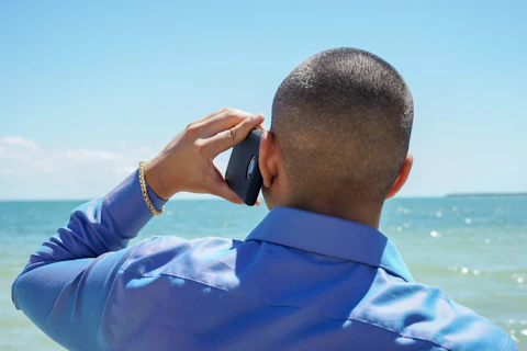 man holding phone