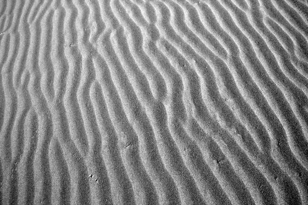 a black and white photo of a sand dune