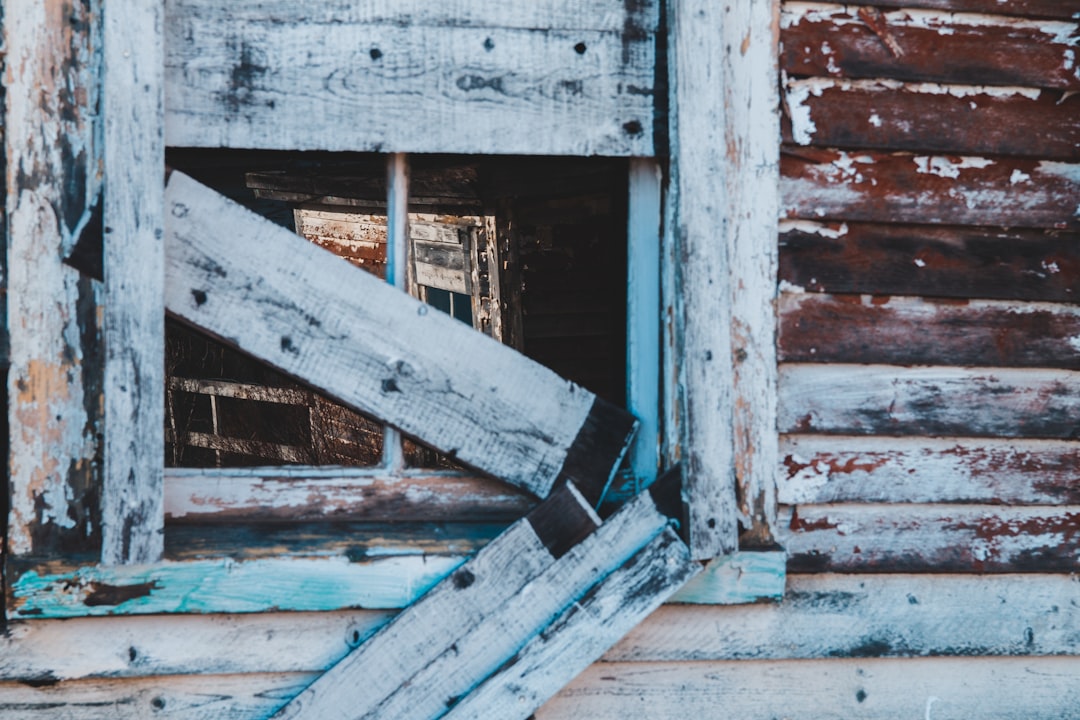 window covered with planks