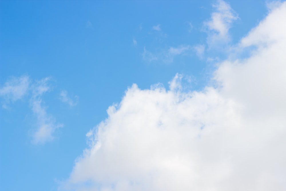 white clouds and blue sky