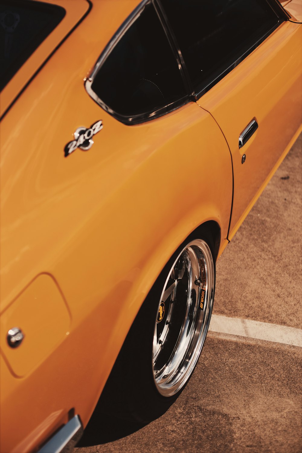 yellow 240Z car