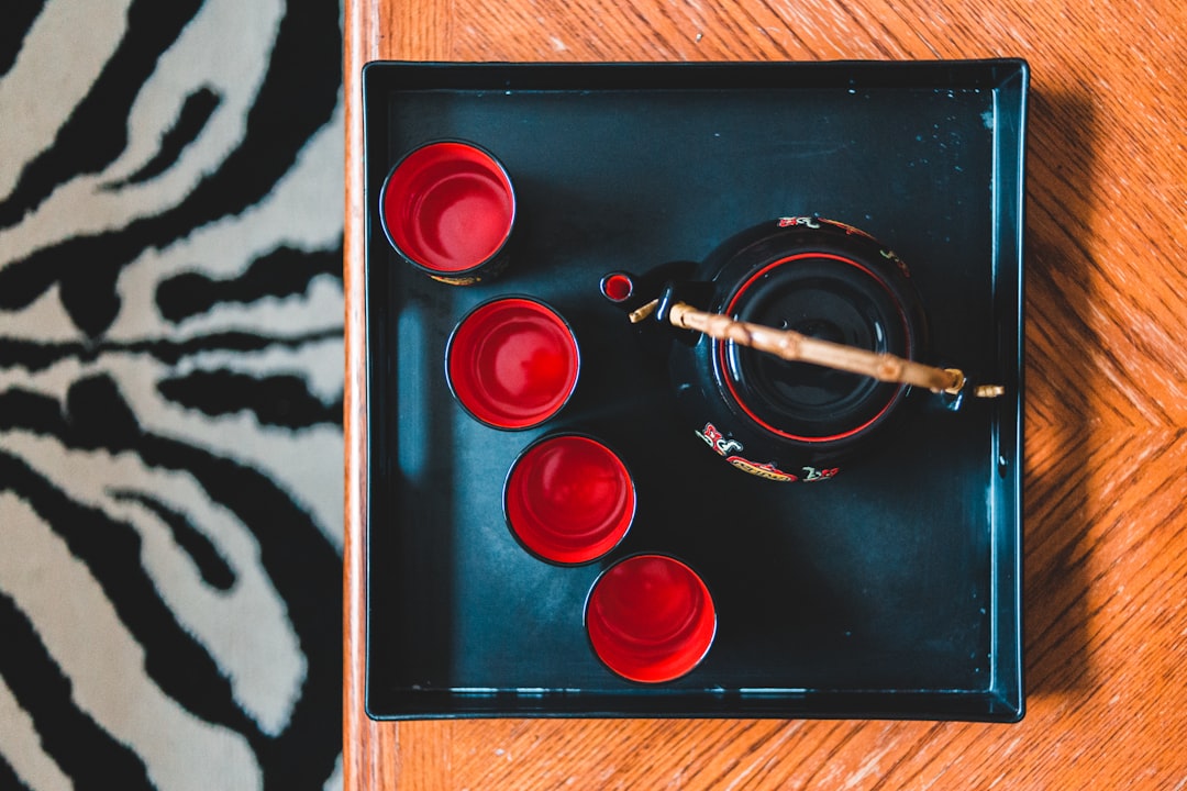 teapot on tray