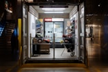clear glass door closed