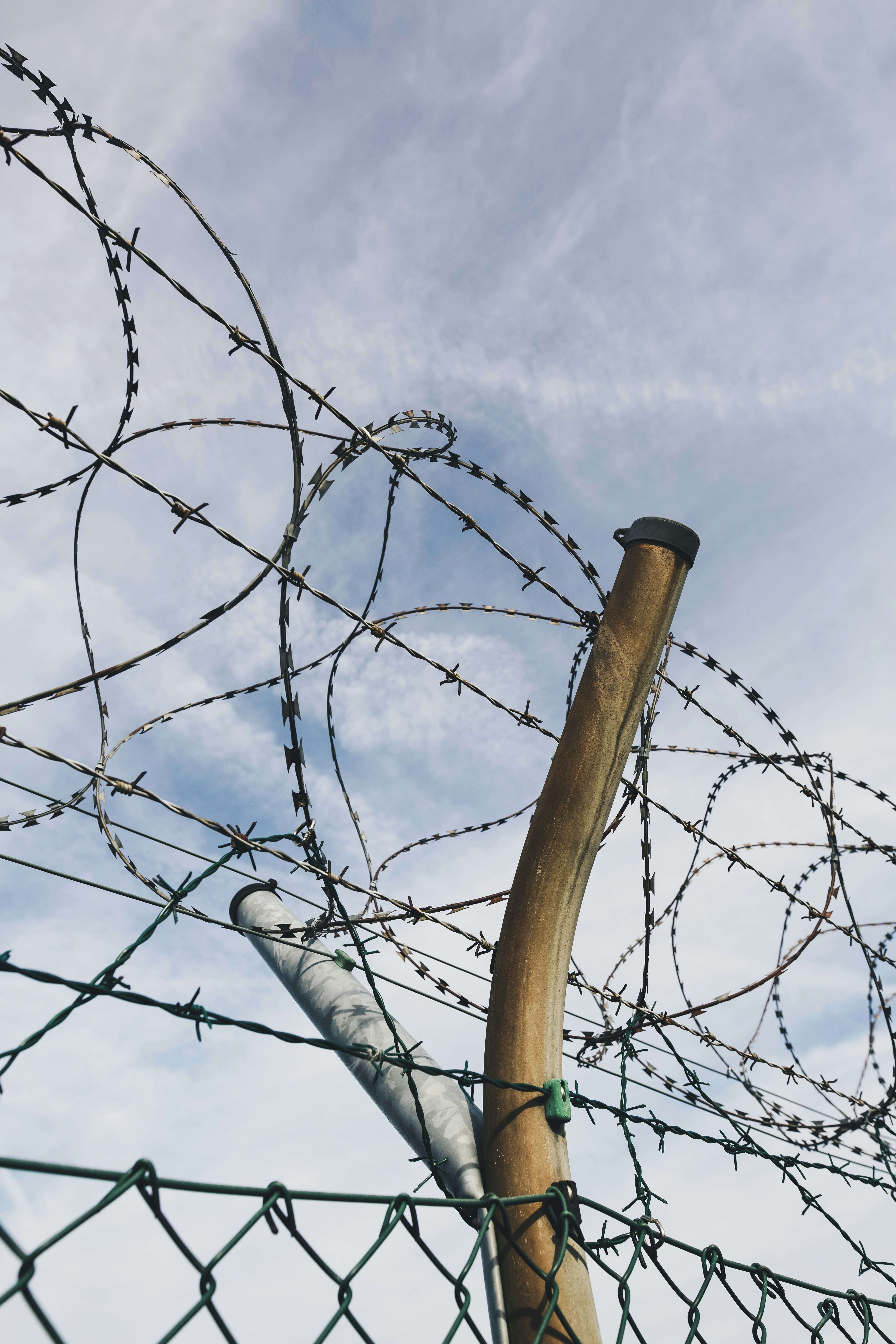 Border fence barbed wire