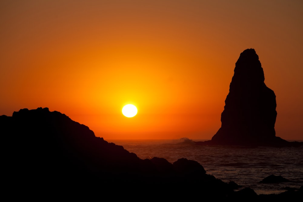 rock formation during golden hour