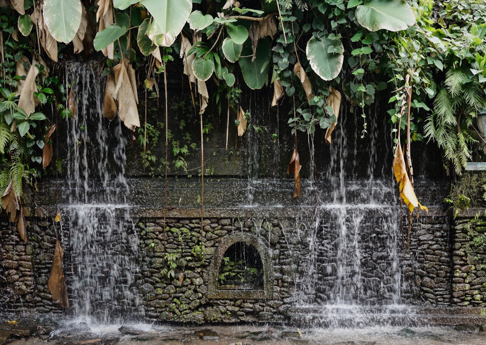 time-lapse photography of flowing water fountain