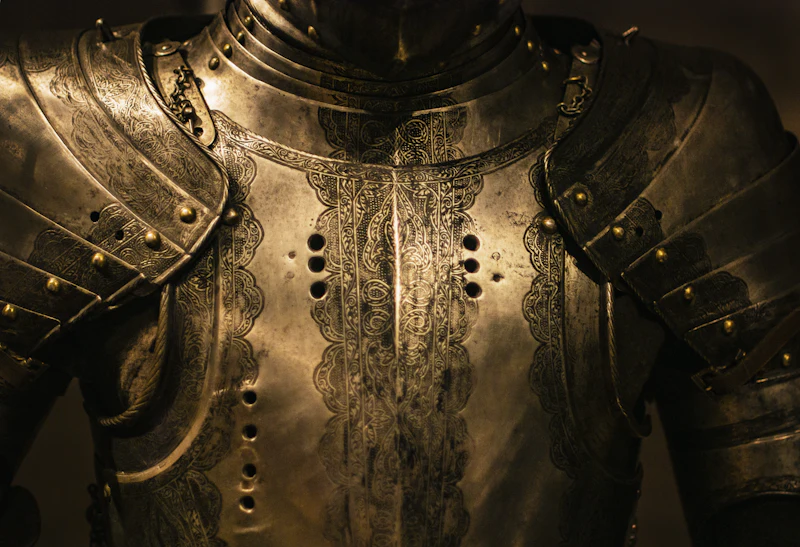 Medieval knight armor on display