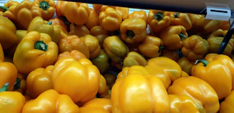 Bright yellow bell peppers showcasing vitamin A