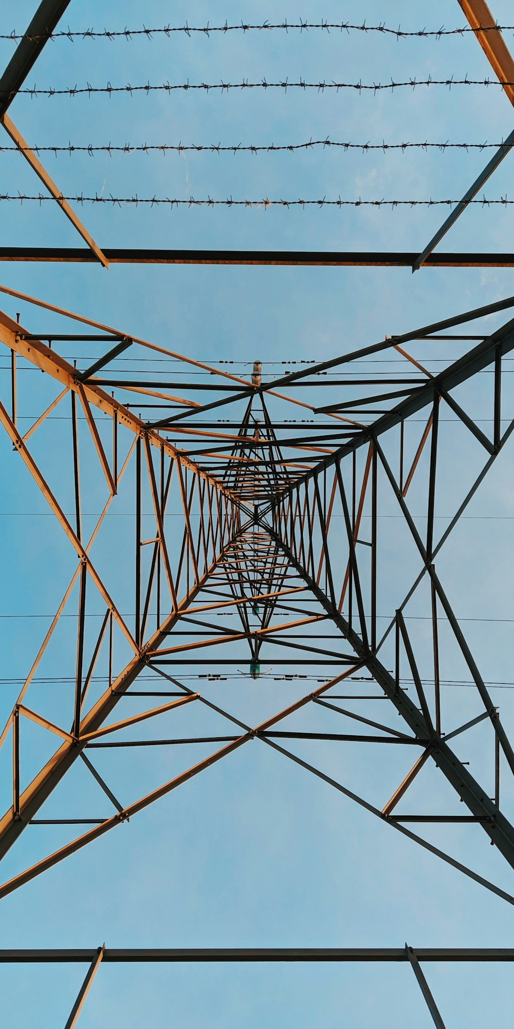 gray metal tower interior