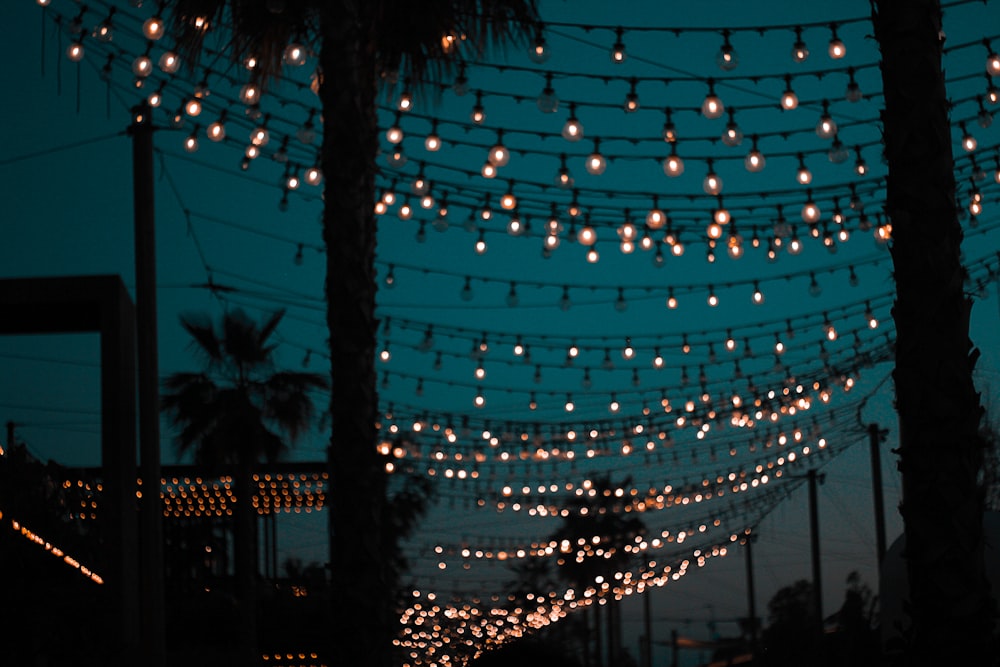 string lights in dim light