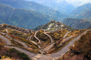 bird'-eye view photography of roads on hil