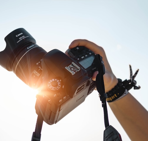 a person holding a camera up to take a picture