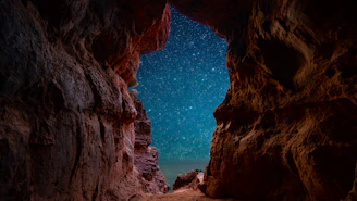 low angle photo of rock formation