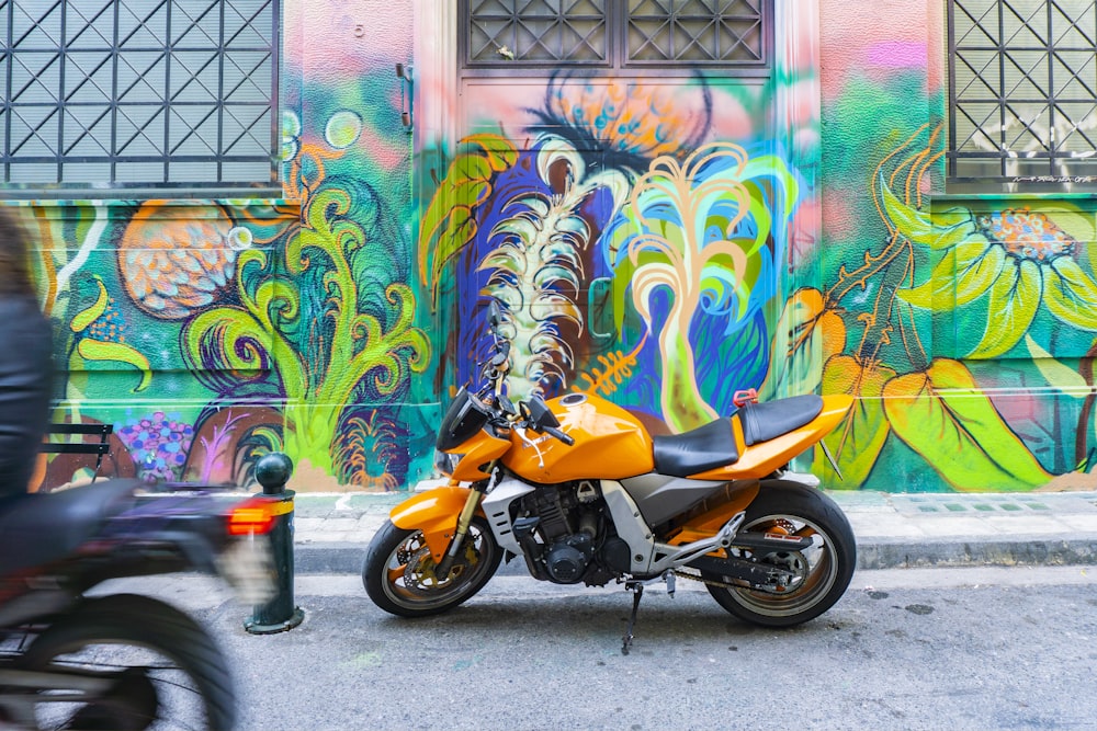 yellow and black standard motorcycle