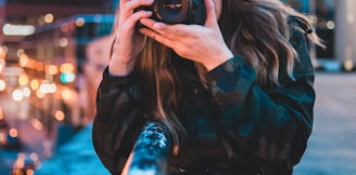 woman using camera