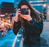 woman using camera