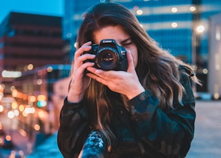 woman using camera