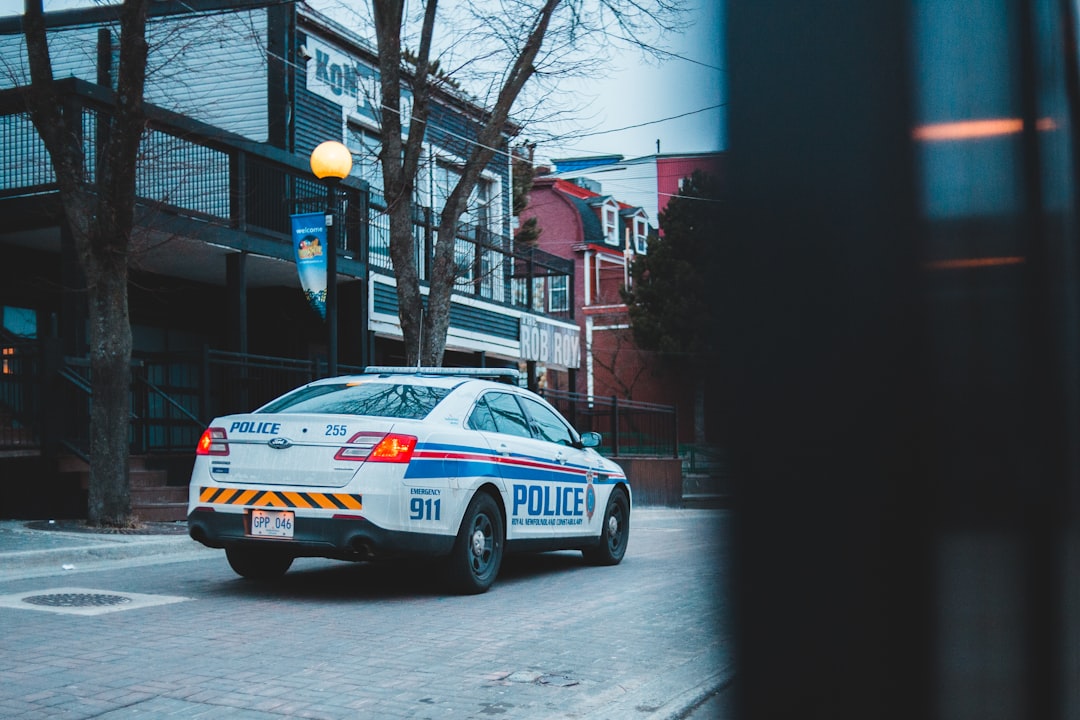 police car on road