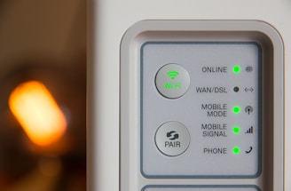 white modem outer is turned on