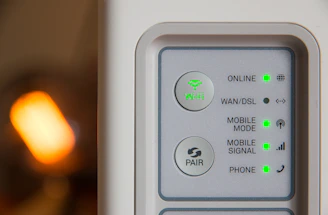 white modem outer is turned on