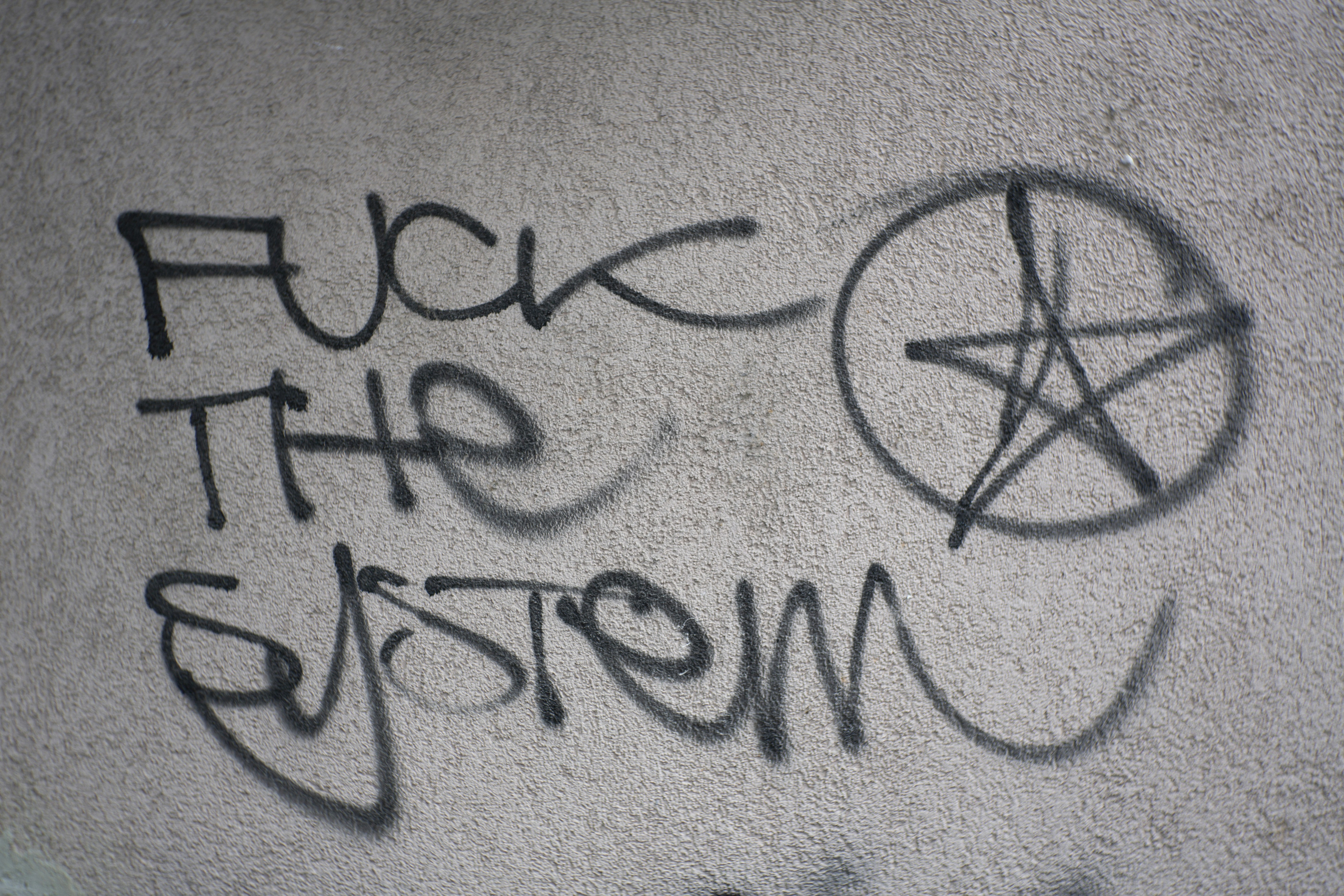 FUCK THE SYSTEM – Urban street art graffiti tag