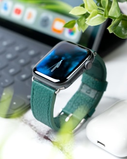 Apple Watch with green band