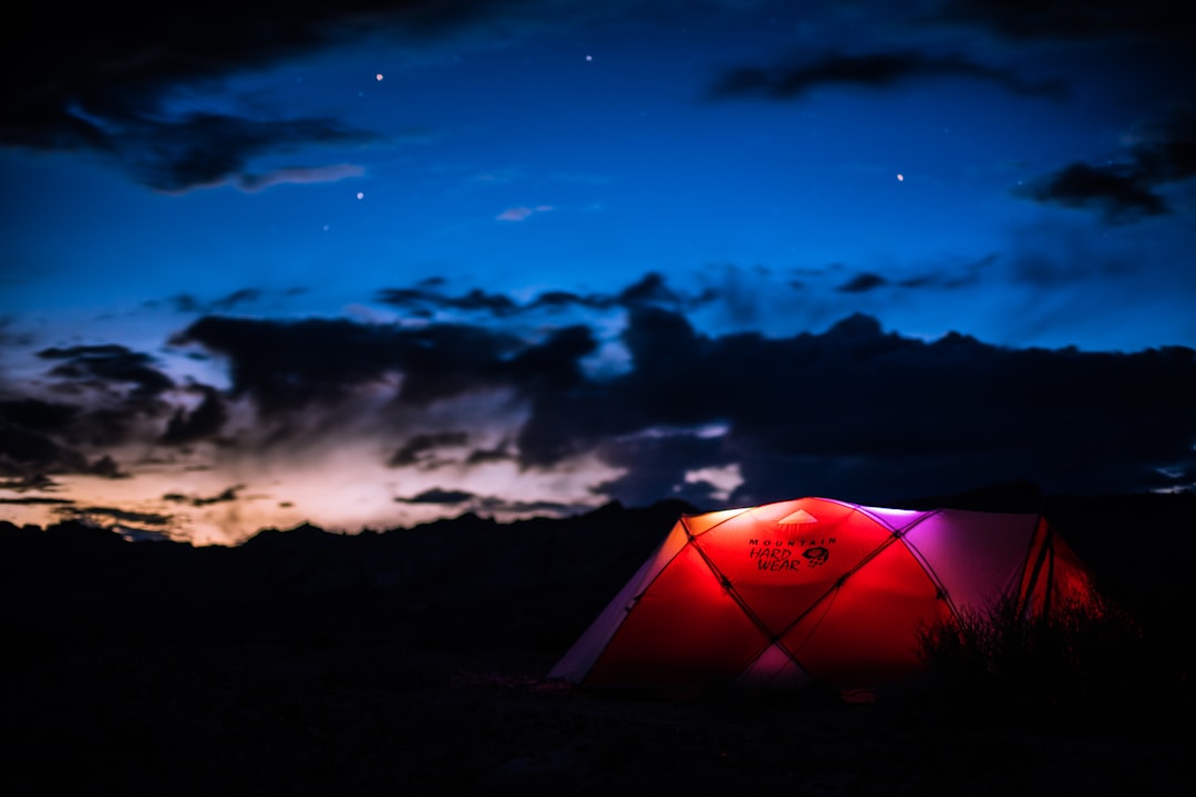 red tent with light