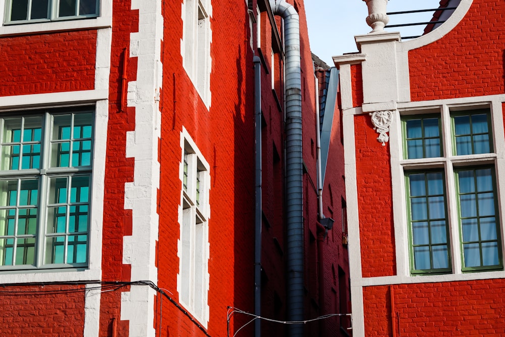 red and white painted concrete building