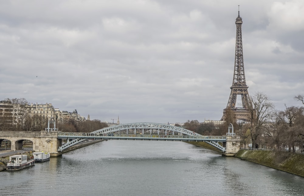 Eiffel Tower and Pont d' lena bridge during daytime
