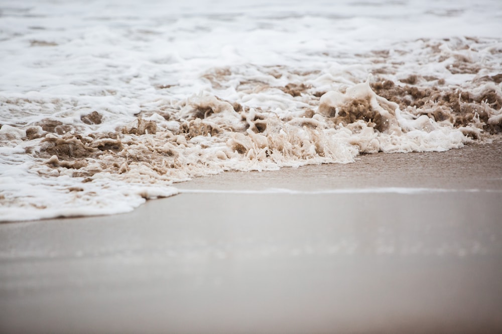 waves hitting the shore